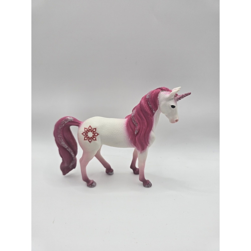 Schleich Pink Unicorn Foal Figure Glitter Mane Tail Flowers Fantasy Horse 2018